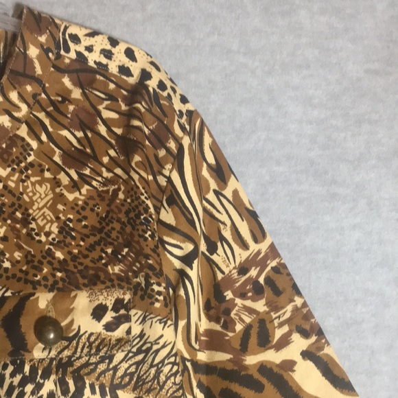 WESTBOUND WOMAN 100% Natural Cotton Animal Print Safari Style Zip Up Y2K Shacket - Picture 5 of 16